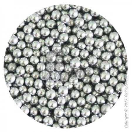 Посыпка декоративная кондитерская "Серебрянные шарики" 3-4 мм  20 г< фото цена